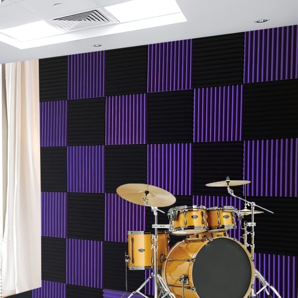 48pcs Black and Purple Foam Acoustic Wedges - Image 2